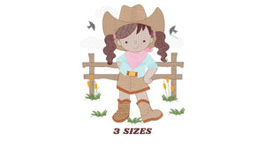 Cowgirl embroidery designs - Cowboy embroidery design machine embroidery pattern - Baby girl embroidery file - Farm cowboy hat wrangler