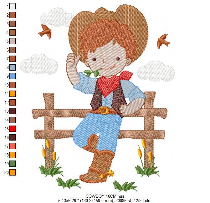Cowboy embroidery design - Baby Boy embroidery designs machine embroidery pattern - wrangler embroidery file - Farm horse rancher buckaroo Marcia Embroidery