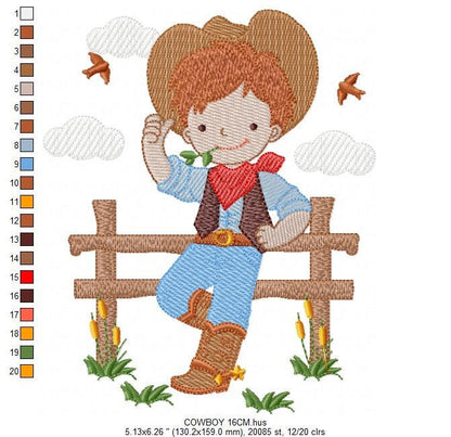 Cowboy embroidery design - Baby Boy embroidery designs machine embroidery pattern - wrangler embroidery file - Farm horse rancher buckaroo Marcia Embroidery