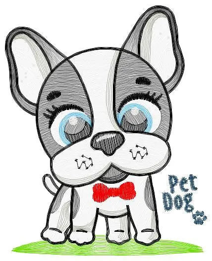 French bulldog embroidery designs - Pet Dog machine embroidery pattern - Puppy embroidery file - Instant digital download pes jef dst hus Marcia Embroidery