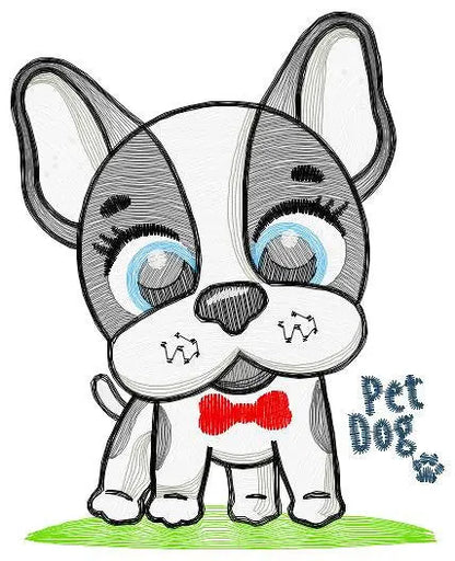 French bulldog embroidery designs - Pet Dog machine embroidery pattern - Puppy embroidery file - Instant digital download pes jef dst hus Marcia Embroidery