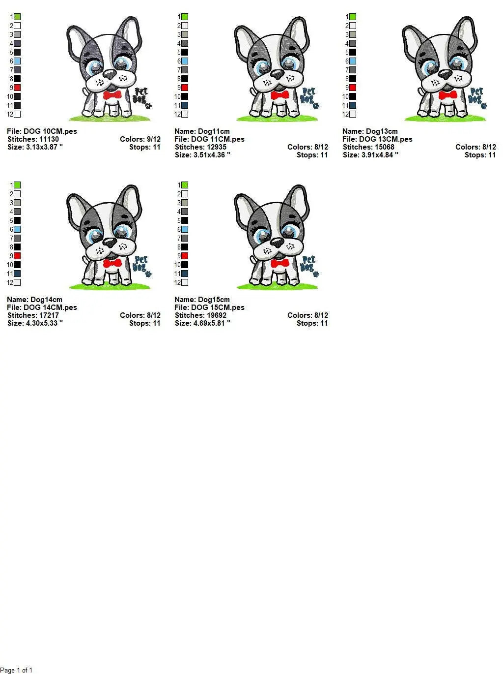 French bulldog embroidery designs - Pet Dog machine embroidery pattern - Puppy embroidery file - Instant digital download pes jef dst hus Marcia Embroidery