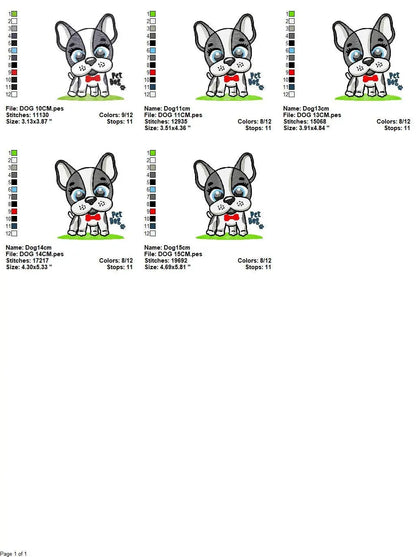 French bulldog embroidery designs - Pet Dog machine embroidery pattern - Puppy embroidery file - Instant digital download pes jef dst hus Marcia Embroidery
