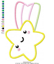 Load image into Gallery viewer, Shooting star embroidery designs - Rainbow embroidery design machine embroidery pattern - baby girl embroidery file - star applique design
