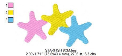 Starfish embroidery designs - Stars fish sea embroidery design machine embroidery pattern - Ocean sea rippled design - instant download pes