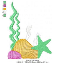 Carica l&#39;immagine nel visualizzatore di Gallery, Coral embroidery designs - Seaweed embroidery design machine embroidery pattern - Ocean deep sea embroidery file - digital download starfish
