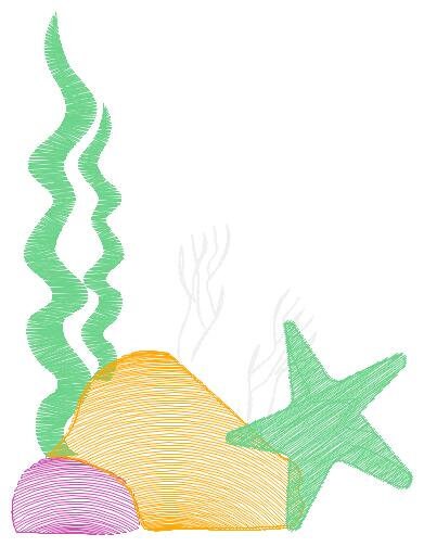 Coral embroidery designs - Seaweed embroidery design machine embroidery pattern - Starfish Ocean deep sea embroidery file - instant download
