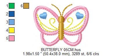 Butterfly embroidery design - Butterflies applique machine embroidery pattern - Baby girl file - Instant digital download jef pes dst hus Marcia Embroidery