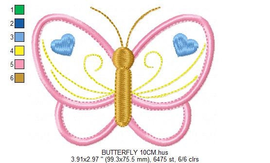 Butterfly embroidery design - Butterflies applique machine embroidery pattern - Baby girl file - Instant digital download jef pes dst hus Marcia Embroidery