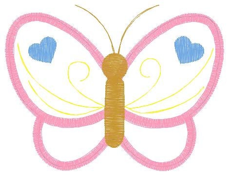 Butterfly embroidery design - Butterflies applique machine embroidery pattern - Baby girl file - Instant digital download jef pes dst hus Marcia Embroidery