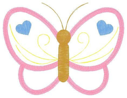 Butterfly embroidery design - Butterflies applique machine embroidery pattern - Baby girl file - Instant digital download jef pes dst hus Marcia Embroidery