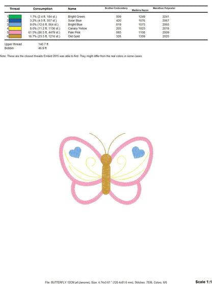 Butterfly embroidery design - Butterflies applique machine embroidery pattern - Baby girl file - Instant digital download jef pes dst hus Marcia Embroidery