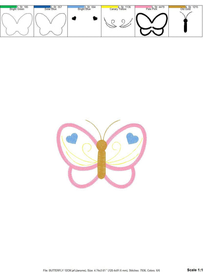 Butterfly embroidery design - Butterflies applique machine embroidery pattern - Baby girl file - Instant digital download jef pes dst hus Marcia Embroidery