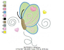 Load image into Gallery viewer, Butterfly embroidery design - Cute embroidery designs machine embroidery pattern - Baby girl embroidery file - instant download digital pes
