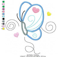 Cargar imagen en el visor de la galería, Butterfly embroidery design - Butterfly applique embroidery designs machine embroidery pattern - baby girl embroidery file  instant download
