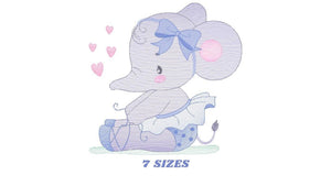 Elephant embroidery designs - Ballerina embroidery design machine embroidery pattern - Baby girl embroidery file - kid embroidery pes jef