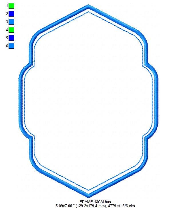 Frame embroidery designs set - Frame Applique Design Shape Machine embroidery pattern - Curly Monogram Form - instant download