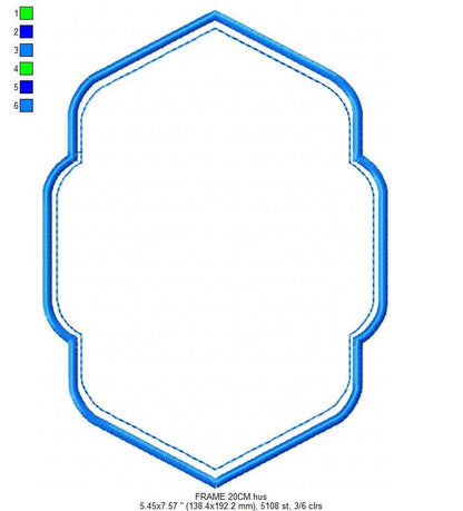 Frame embroidery designs set - Frame Applique Design Shape Machine embroidery pattern - Curly Monogram Form - instant download