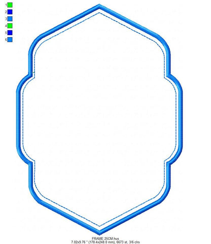 Frame embroidery designs set - Frame Applique Design Shape Machine embroidery pattern - Curly Monogram Form - instant download