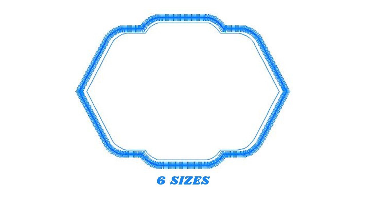 Frame embroidery designs set - Frame Applique Design Shape Machine embroidery pattern - Curly Monogram Form - instant download