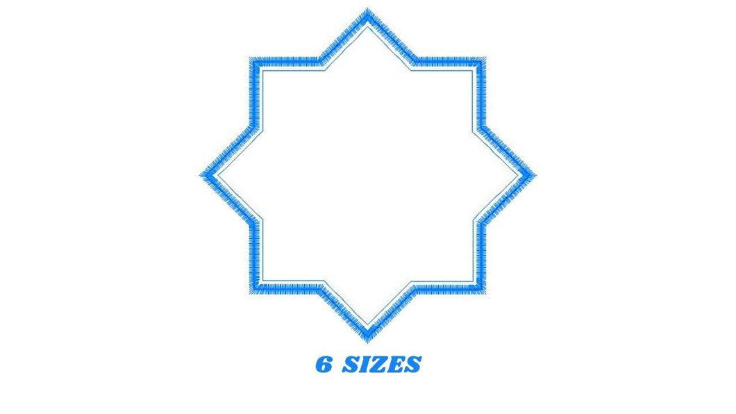 Frame embroidery designs set - Frame Applique Design Shape Embroidery Machine embroidery pattern - Star Monogram Form - instant download