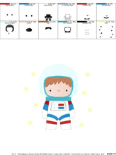 Laden Sie das Bild in den Galerie-Viewer, Astronaut embroidery designs - Baby boy embroidery design machine embroidery pattern - instant download - Space embroidery file Star Rocket
