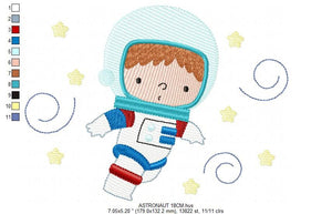 Astronaut embroidery designs - Baby boy embroidery design machine embroidery pattern - Space embroidery file - instant download Star Rocket