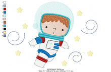 Carica l&#39;immagine nel visualizzatore di Gallery, Astronaut embroidery designs - Baby boy embroidery design machine embroidery pattern - Space embroidery file - instant download Star Rocket
