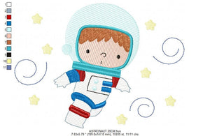 Astronaut embroidery designs - Baby boy embroidery design machine embroidery pattern - Space embroidery file - instant download Star Rocket