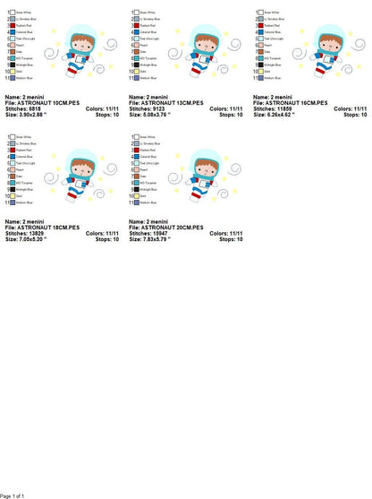 Astronaut embroidery designs - Baby boy embroidery design machine embroidery pattern - Space embroidery file - instant download Star Rocket