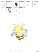 Load image into Gallery viewer, Bee embroidery design - Bees embroidery designs machine embroidery pattern - baby girl embroidery file - honey bee design - Save the bees
