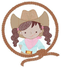 Carica l&#39;immagine nel visualizzatore di Gallery, Cowgirl embroidery designs - Baby girl embroidery design machine embroidery pattern - Wrangler embroidery file - Cowgirl Frame embroidery
