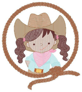 Cowgirl embroidery designs - Baby girl embroidery design machine embroidery pattern - Wrangler embroidery file - Cowgirl Frame embroidery