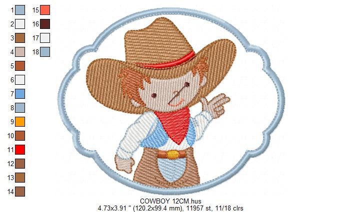 Cowboy embroidery design - Cowgirl embroidery designs machine embroidery pattern - wrangler embroidery file - Farm horse rancher buckaroo Marcia Embroidery