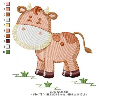 Cow embroidery design - Animal ranch embroidery designs machine embroidery pattern - Farm embroidery file - boy embroidery instant download Marcia Embroidery