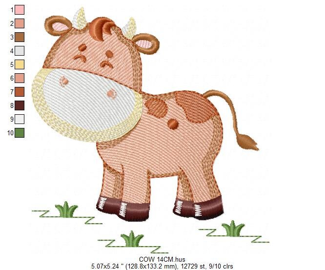 Cow embroidery design - Animal ranch embroidery designs machine embroidery pattern - Farm embroidery file - boy embroidery instant download Marcia Embroidery