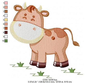 Cow embroidery design - Animal ranch embroidery designs machine embroidery pattern - Farm embroidery file - boy embroidery instant download Marcia Embroidery