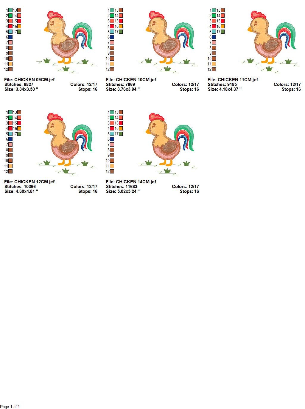 Chicken embroidery designs - Rooster embroidery design machine embroidery pattern - instant download - Kitchen embroidery file tea towel