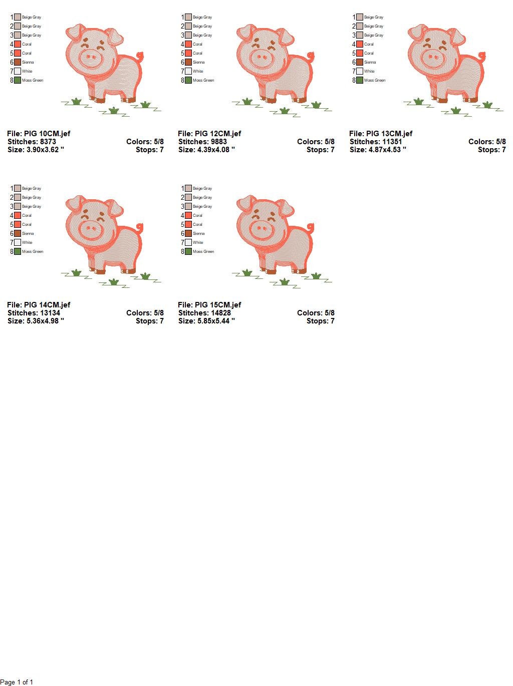 Pig embroidery design - Animal embroidery designs machine embroidery pattern - Baby boy embroidery file - Ranch animal farm instant download