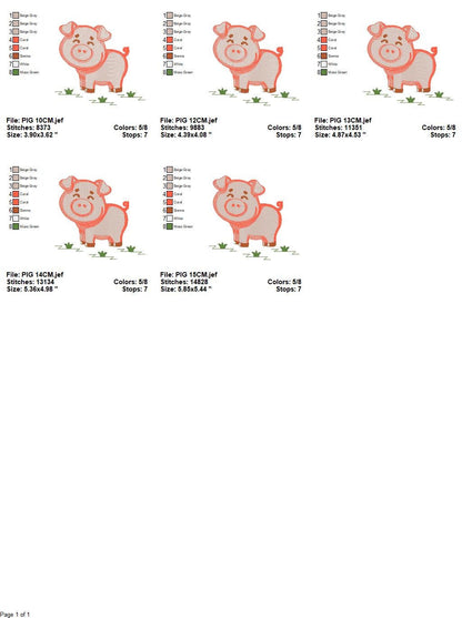 Pig embroidery design - Animal embroidery designs machine embroidery pattern - Baby boy embroidery file - Ranch animal farm instant download