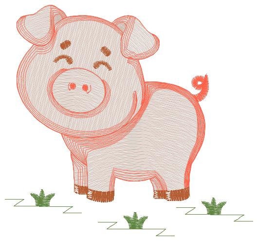 Pig embroidery design - Animal embroidery designs machine embroidery pattern - Baby boy embroidery file - Ranch animal farm instant download