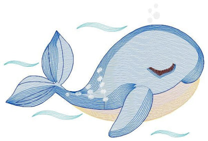 Whale embroidery designs - Fish embroidery design machine embroidery pattern - Ocean embroidery file - sea animal embroidery whale design
