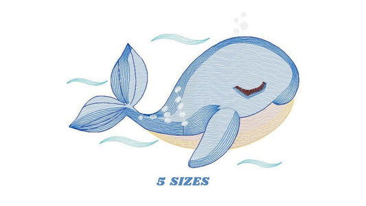 Whale embroidery designs - Fish embroidery design machine embroidery pattern - Ocean embroidery file - sea animal embroidery whale design