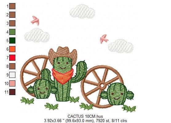 Cactus embroidery designs - Ranch embroidery design machine embroidery pattern - Mexican cactus design - Cowboy ranch embroidery file desert Marcia Embroidery
