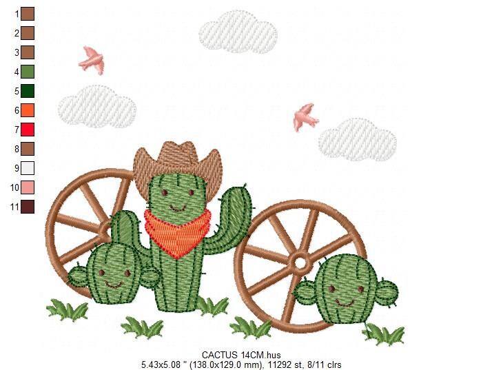 Cactus embroidery designs - Ranch embroidery design machine embroidery pattern - Mexican cactus design - Cowboy ranch embroidery file desert Marcia Embroidery