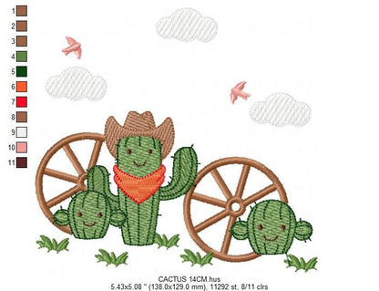 Cactus embroidery designs - Ranch embroidery design machine embroidery pattern - Mexican cactus design - Cowboy ranch embroidery file desert Marcia Embroidery