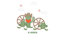 Cargar imagen en el visor de la galería, Cactus embroidery designs - Ranch embroidery design machine embroidery pattern - Mexican cactus design - Cowboy ranch embroidery file desert
