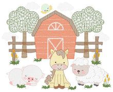 Carica l&#39;immagine nel visualizzatore di Gallery, Barn animals embroidery design - Farm fence embroidery designs machine embroidery pattern - Horse pig sheep embroidery file - Boy embroidery
