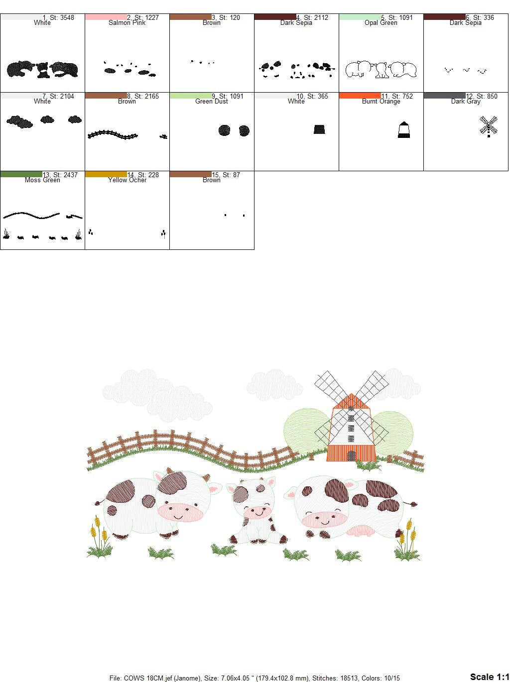 Cows ranch embroidery design - Farm fence embroidery designs machine embroidery pattern - Farm embroidery file - Boy embroidery download jef - Marcia Embroidery