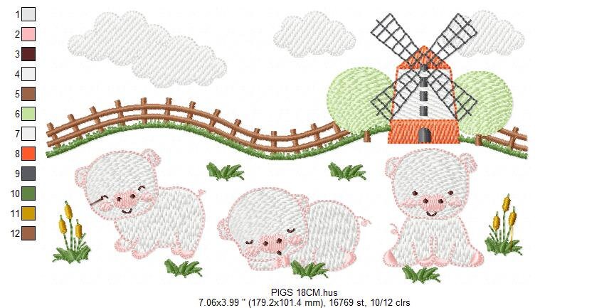 Pig embroidery design - Animal ranch embroidery designs machine embroidery pattern - Hog Farm embroidery file - instant digital download pes - Marcia Embroidery